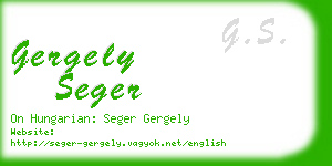 gergely seger business card